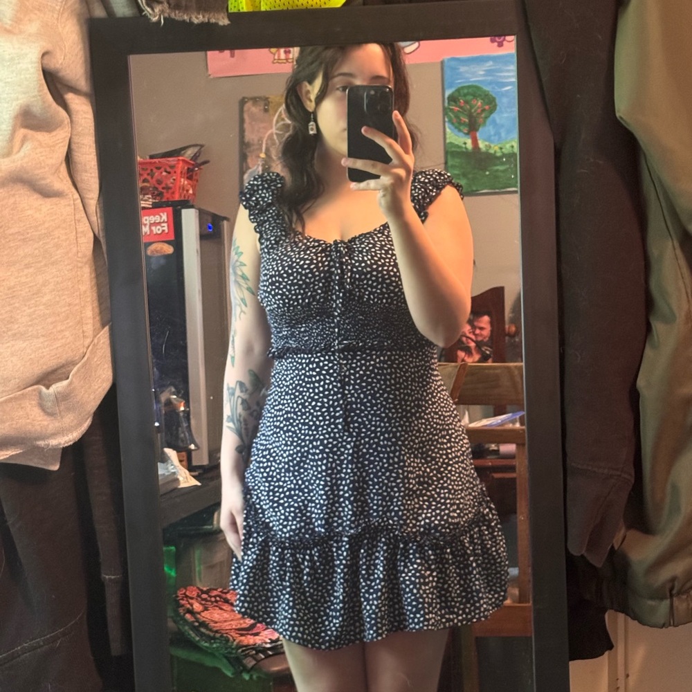 Chic Black and White Mini Dress